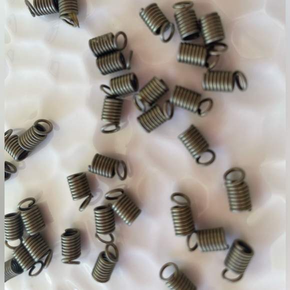 35 Metal Coil Cord Ends, Findings,in Antique Brass Tone for Jewelry Craft Making - Picture 5 of 6